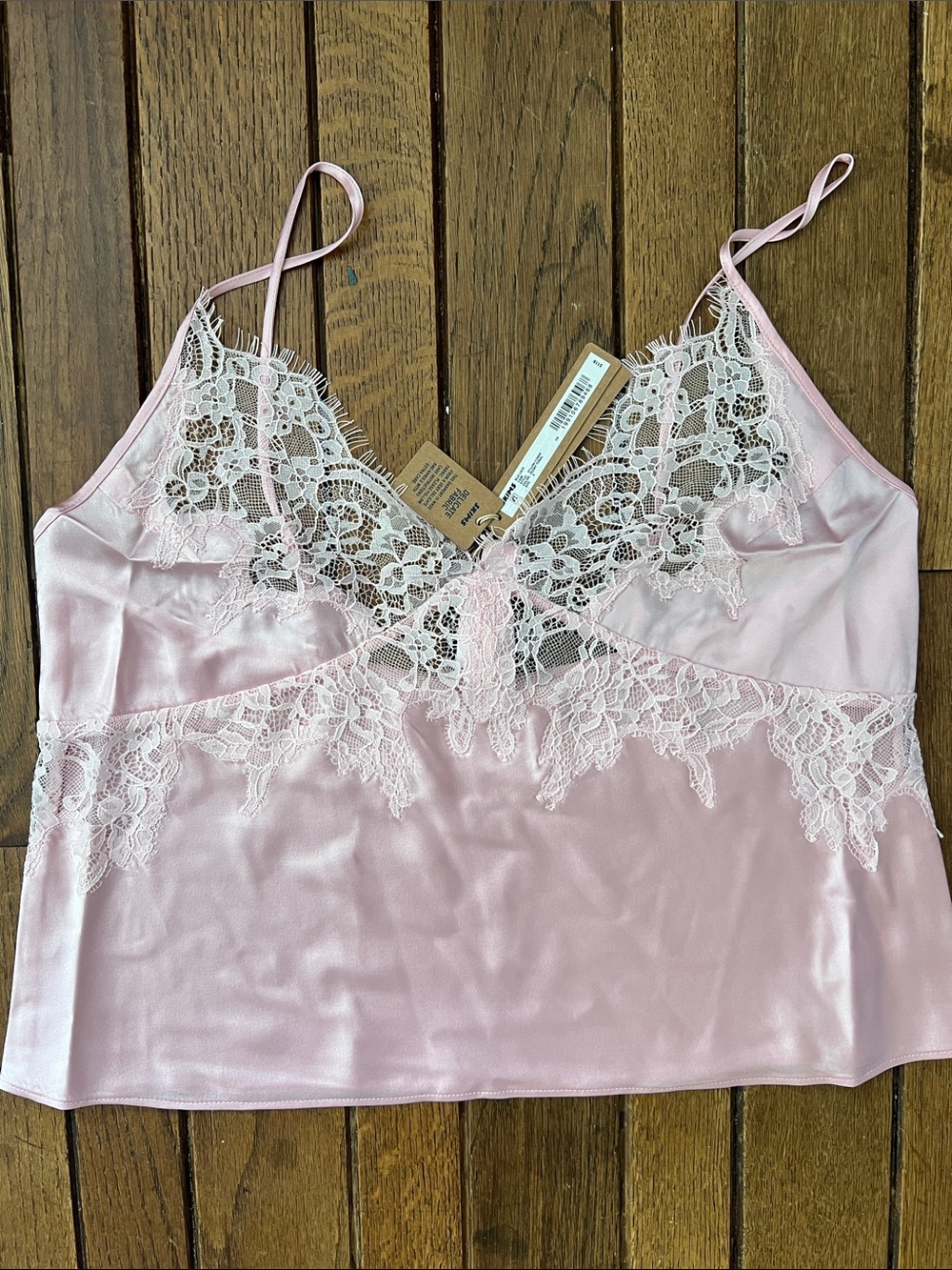SKIMS Peony Pink Silk Lace Cami Top Size Small NWT NEW RELEASE